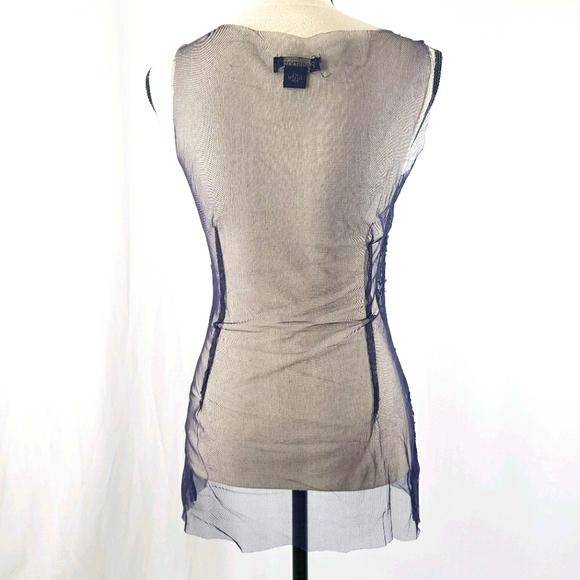 โจBeautiful Passport Navy Blue Embroidery Mesh Topโจ - Picture 7 of 8